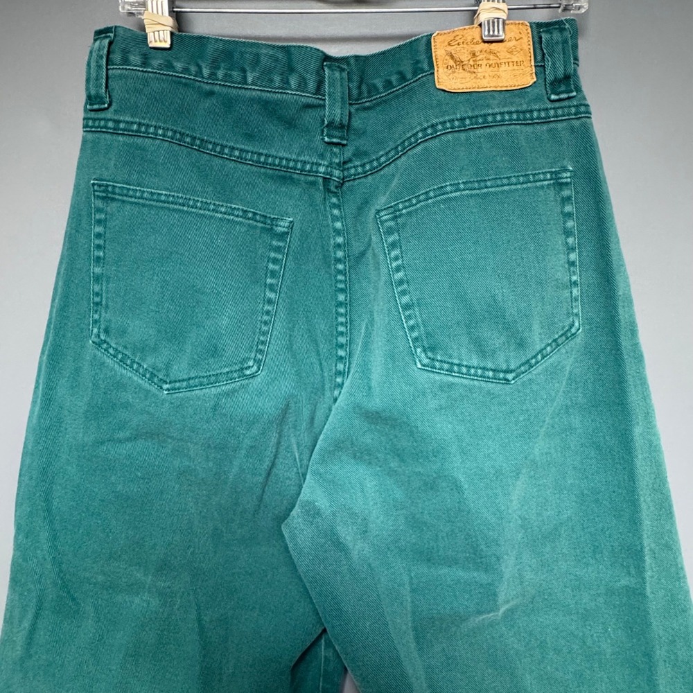 Eddie Bauer Vintage Green Denim High Rise Tapered Mom Jeans Womens 12 - Picture 4 of 7